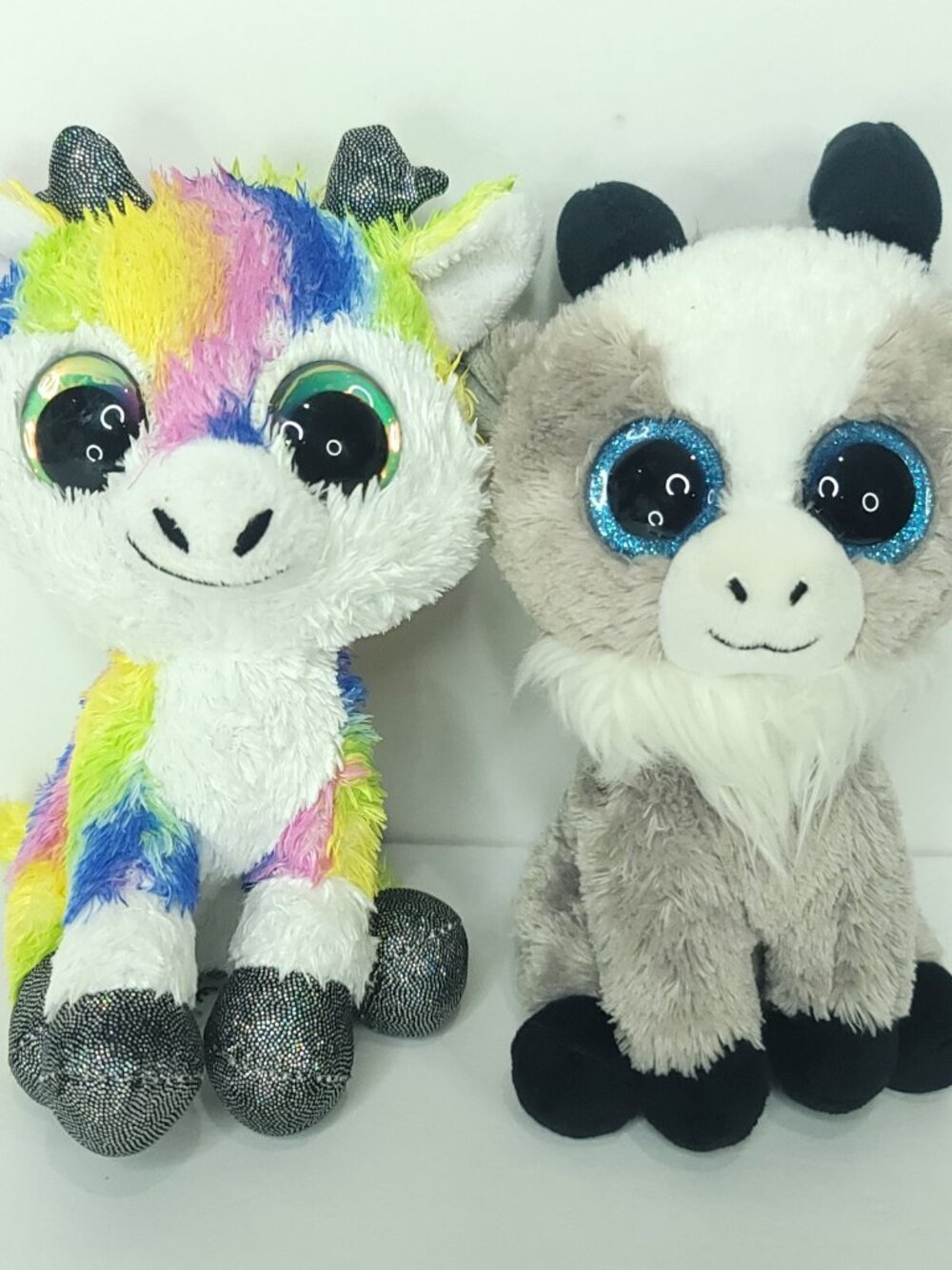 Ty Beanie Gabby & Lumo Stars Rainbow Glitter Goat Plush Stuffed Animal 6" Lot 2